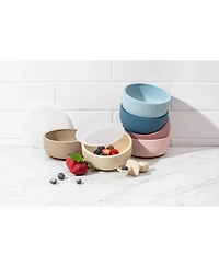 Sperric Toddler Bowls with Suction, Silicone Feeding Set Suction Bowl Lids and Spoons, Bpa Free 0-6 Months Essentials, Extra Strong
