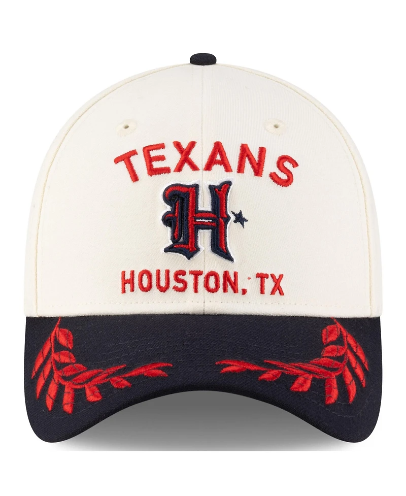 New Era Men's Cream/Navy Houston Texans 2025 Nfl Draft 39THIRTY Flex Hat