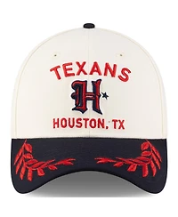 New Era Men's Cream/Navy Houston Texans 2025 Nfl Draft 39THIRTY Flex Hat