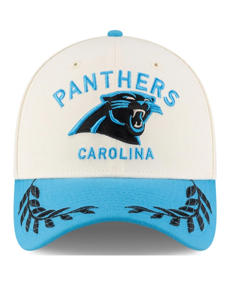 New Era Men's Cream/Blue Carolina Panthers 2025 Nfl Draft 39THIRTY Flex Hat
