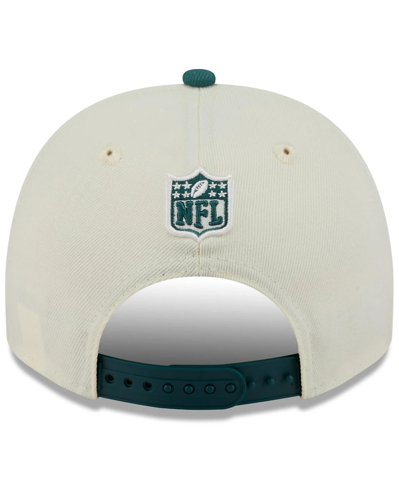New Era Men's Cream/Green Philadelphia Eagles 2025 Nfl Draft A-Frame 9FIFTY Snapback Hat