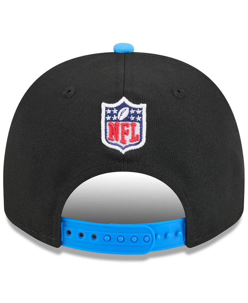 New Era Men's Black/Powder Blue Los Angeles Chargers 2025 Nfl Draft A-Frame 9FIFTY Snapback Hat