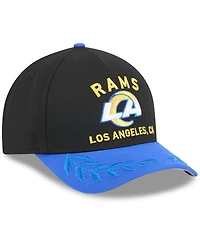 New Era Men's Black/Royal Los Angeles Rams 2025 Nfl Draft 9FORTY A-Frame M-Crown Adjustable Hat
