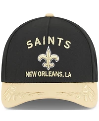 New Era Men's Black/Gold New Orleans Saints 2025 Nfl Draft 9FORTY A-Frame M-Crown Adjustable Hat
