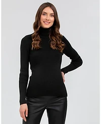 Maternity Long Sleeve Turtleneck Rib Knit Jumper Aurora