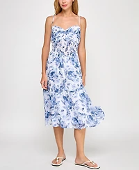 Trixxi Juniors' Floral-Print Midi Dress