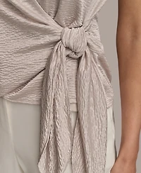 Donna Karan New York Women's Sleeveless Faux-Wrap Knit Top