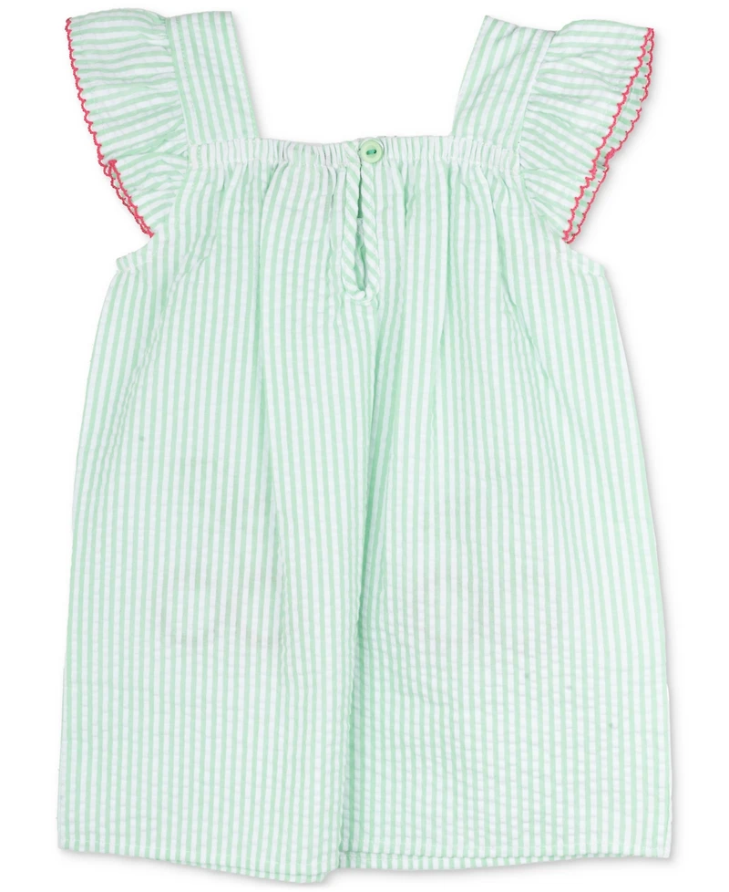Rare Editions Baby Girls Cherry Seersucker Dress