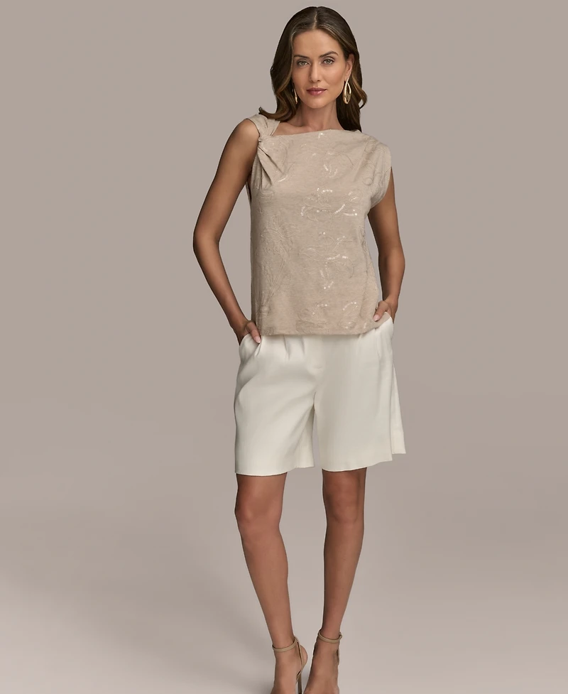 Donna Karan New York Women's Sequin Embellished Sleeveless Top