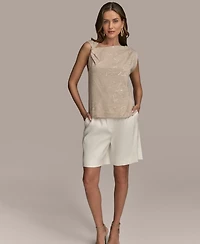 Donna Karan New York Women's Sequin Embellished Sleeveless Top