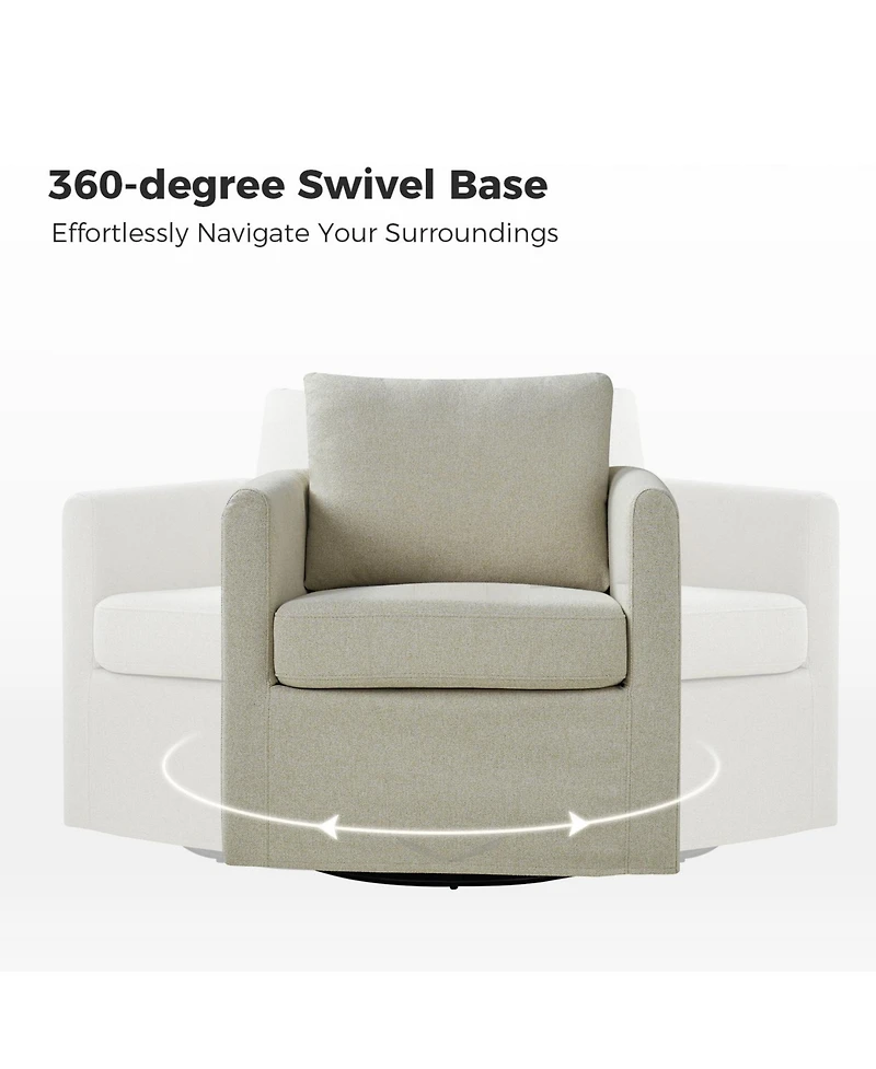 Modern Asser Slipcovered Swivel Chair