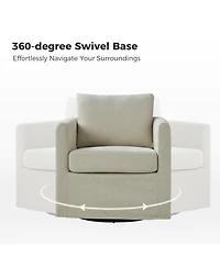 Modern Asser Slipcovered Swivel Chair
