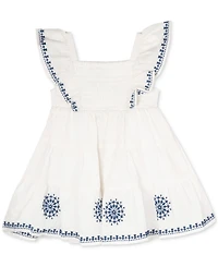 Rare Editions Baby Girls Embroidered Smocked-Bodice Dress