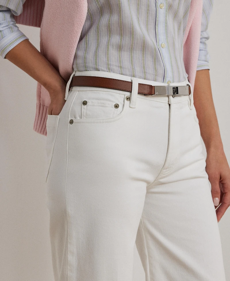 Lauren Ralph Women's High-Rise Wide-Leg Cropped Jeans