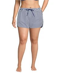 Lands' End Plus Size 3" Packable Cover-up Swim Shorts