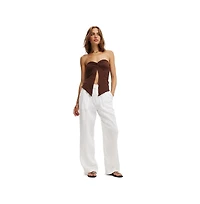 Cotton On Women's Elle Linen Wide Leg Suiting Pant
