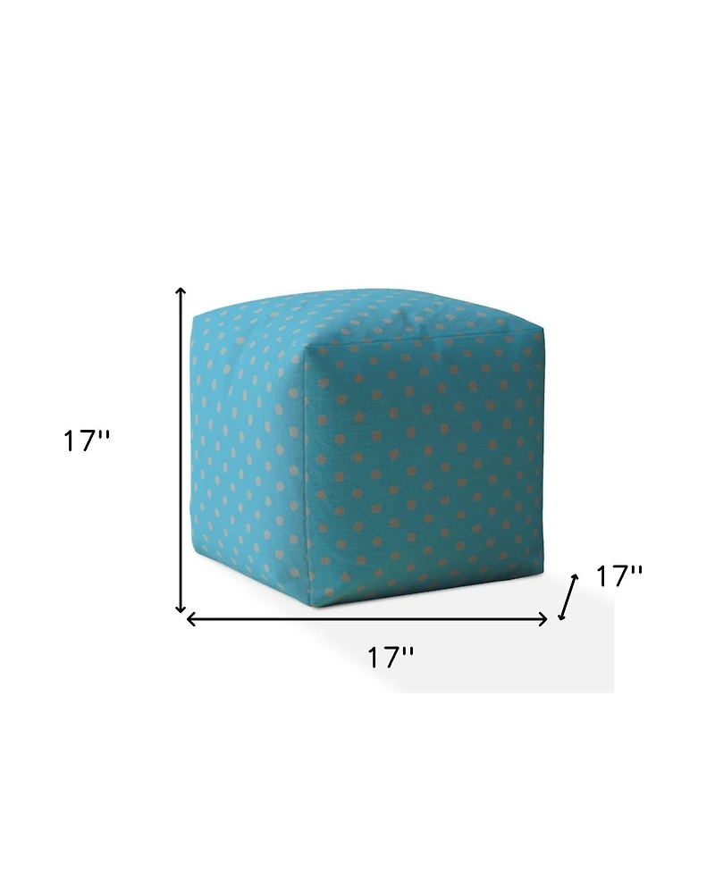 Soft Cotton Polka Dots Pouf Ottoman for Footrest and Extra Seating