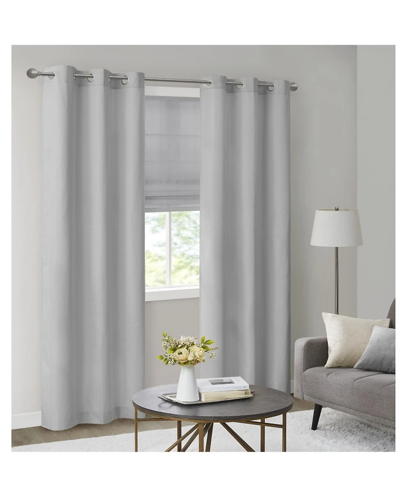 Basketweave Room Darkening Cordless Roman Shade, Single Panel for Bedroom, Thermal Insulated Window Blind Treatment for Living Room