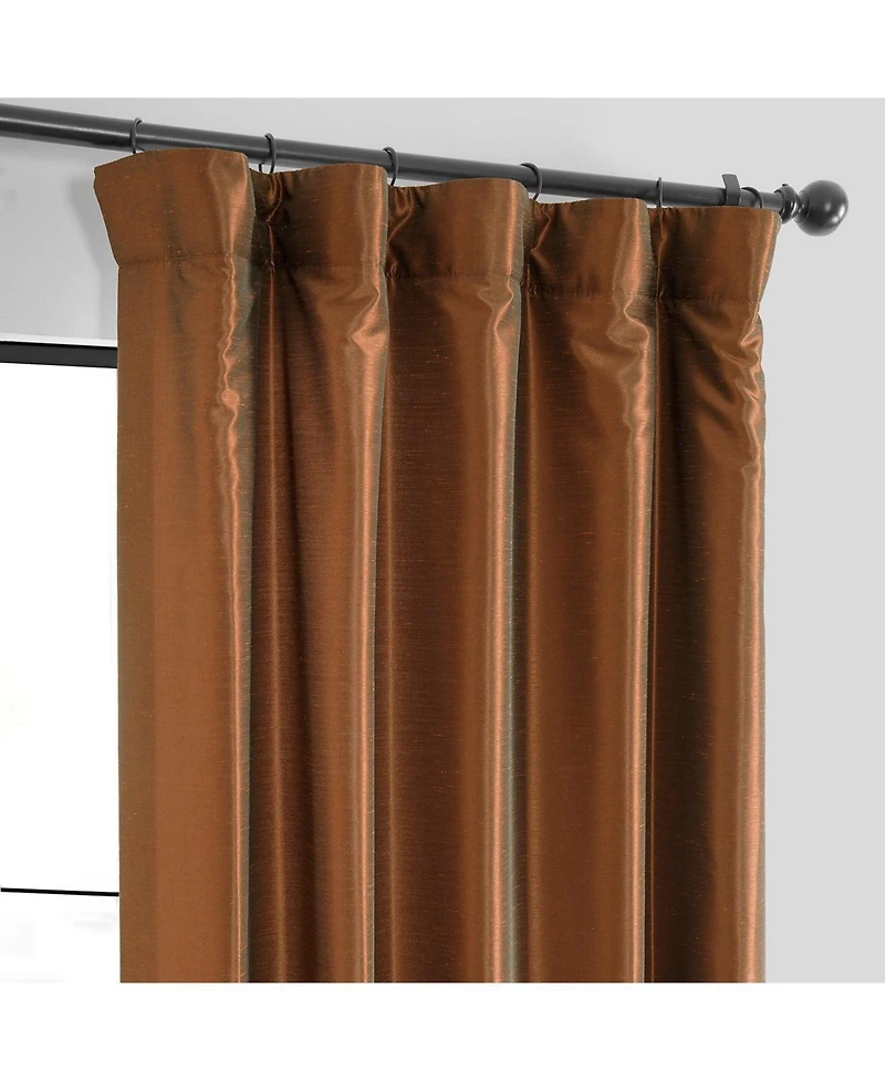 Half Price Drapes Copper Kettle Vintage Textured Faux Dupioni Silk Curtain