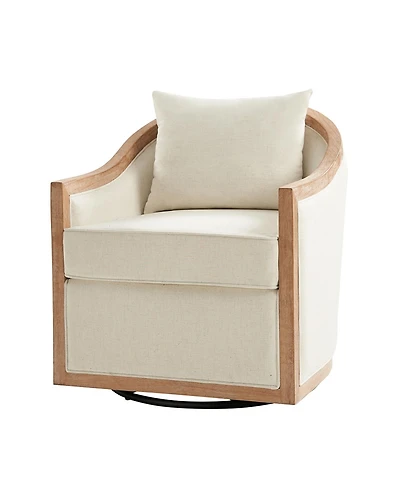 Wifred Farmhouse Rattan Solid Wood Armchair
