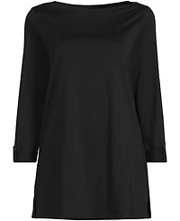 Lands' End Women's Supima Cotton Adjustable 3/4 Sleeve Boatneck Tunic