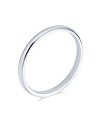 Bling Jewelry Plain Simple Dome Couples Sterling Silver Band Ring 2mm