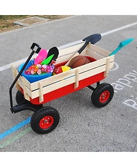 All Terrain Air Tires Outdoor Steel Garden Cart for Haulling Tools or Supplies in Your Backyard