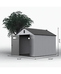 Mondawe 810Ft Resin Plastic Outdoor Storage Shed For Backyard Garden Big Spire Tool Storage