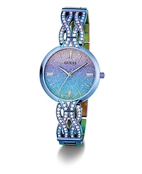 Guess Women's Analog Blue Iridescent Steel Watch, 32mm