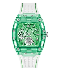 Guess Men's Multi-Function Green Silicone Strap Watch, 42mm