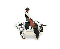 Little Buster Toys 1/16 Black & White Bucking Bull W/ Rider