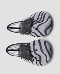 Mango Women's Animal Print Mesh Ballerina Flats