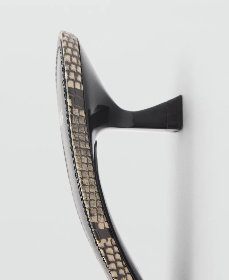 Mango Women's Animal Print Strap Sandals