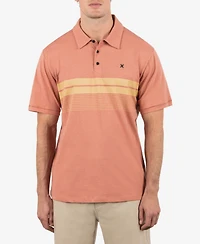Hurley Men's Printed Stripe Slub Short Sleeve Polo Shirt