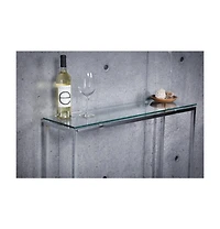 Stylish Glass Sled Console Table for Small Spaces and Home Decor