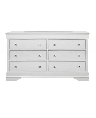 Modern Solid Wood Six-Drawer Dresser for Home and Closet Organization