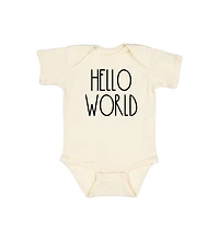 Sweet Wink Baby Girl and Boy Hello World Short Sleeve Bodysuit
