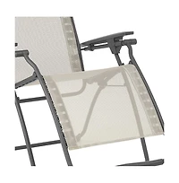 Reclining Steel Zero Gravity Chair with Cushion for Lawn Deck and Poolside