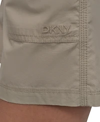 Dkny Sport Women's Cotton Twill Rib-Waistband Cargo Shorts