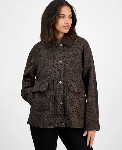 Bcbg Women's Corduroy-Collar Barn Jacket, Exclusively at Macy's