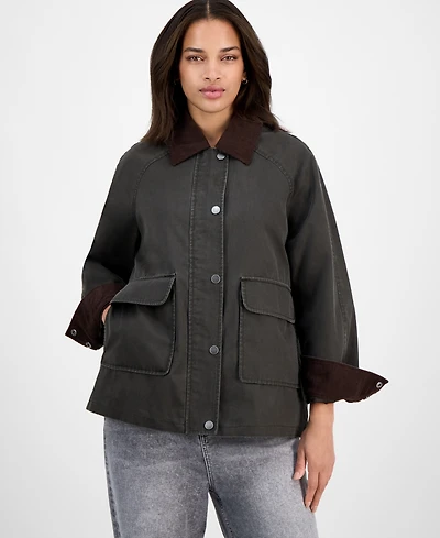 Bcbgmaxazria Women's Corduroy-Collar Barn Jacket, Exclusively at Macy's