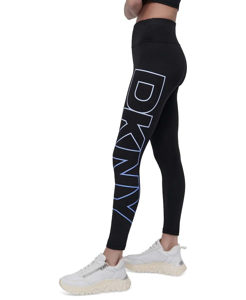 Dkny Sport Women's Exploded-Logo Stretch 7/8 Leggings