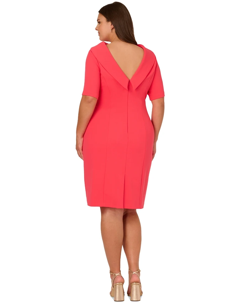 Adrianna Papell Plus Roll-Neck Sheath Dress