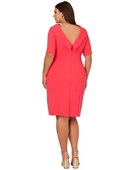 Adrianna Papell Plus Roll-Neck Sheath Dress
