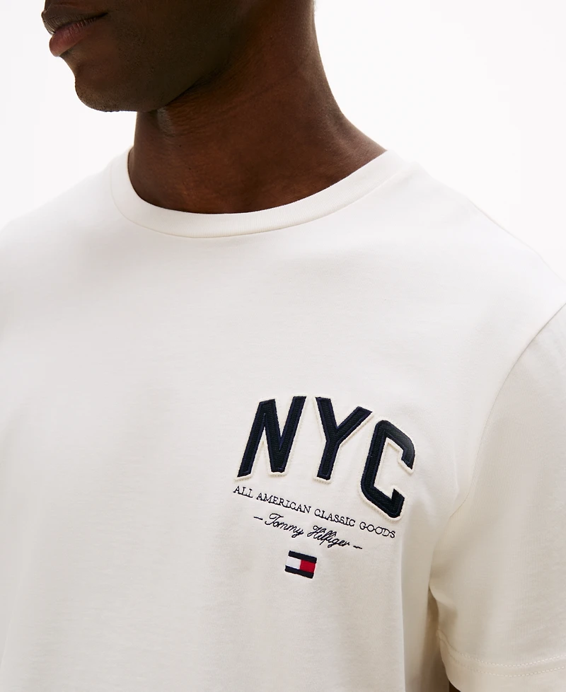 Tommy Hilfiger Men's Embroidered Nyc Logo T-Shirt