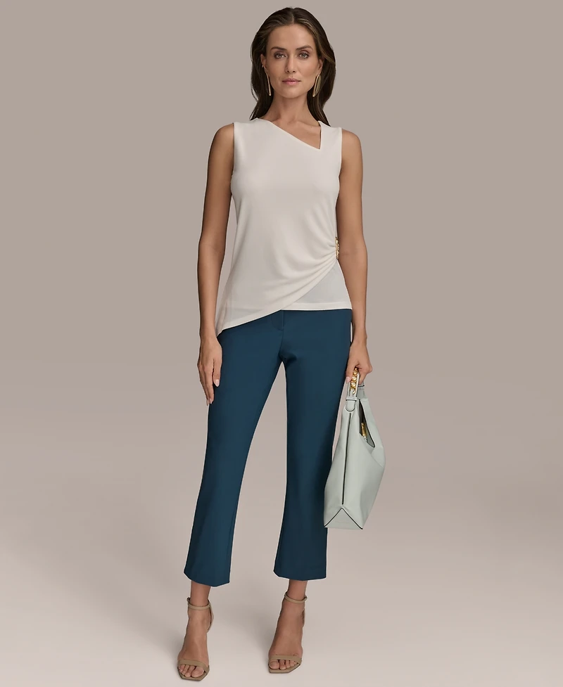 Donna Karan New York Women's Sleeveless Asymmetric Neckline Top, Regular & Petite Sizes