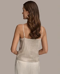 Donna Karan New York Women's Metallic Sequin Embellished Camisole, Regular & Petite