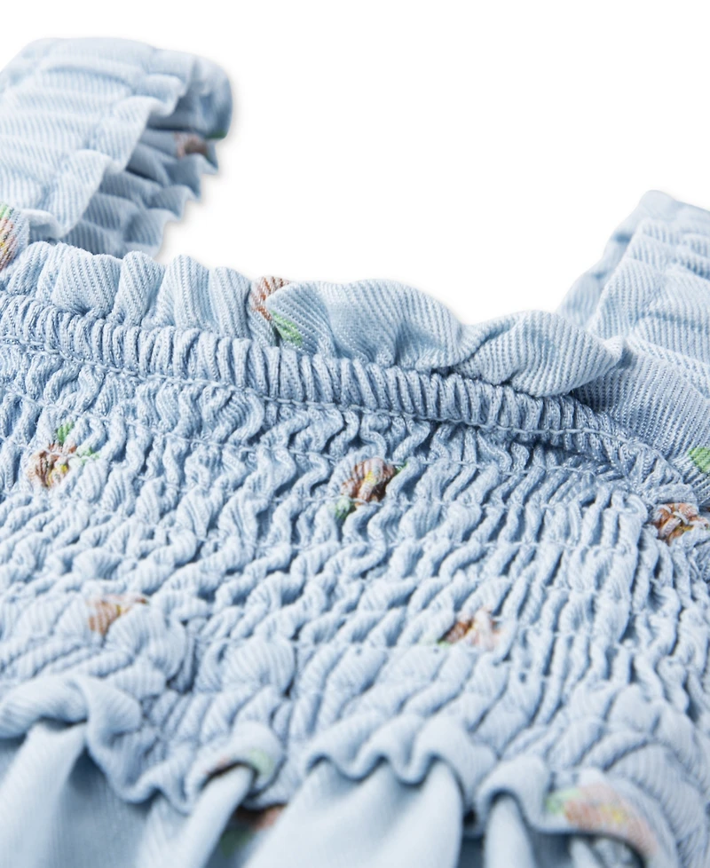 Levi's Baby Girls Babydoll Smocked Floral-Print Dress