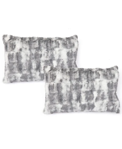 Cheer Collection Decorative Faux Fur Deccorative Pillow Set, 12" x 20"