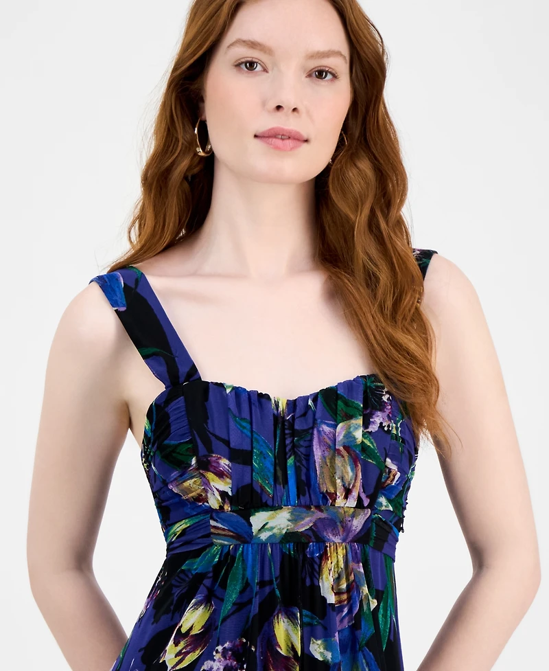 Connected Women's Floral Chiffon Overlay Sheath Dress